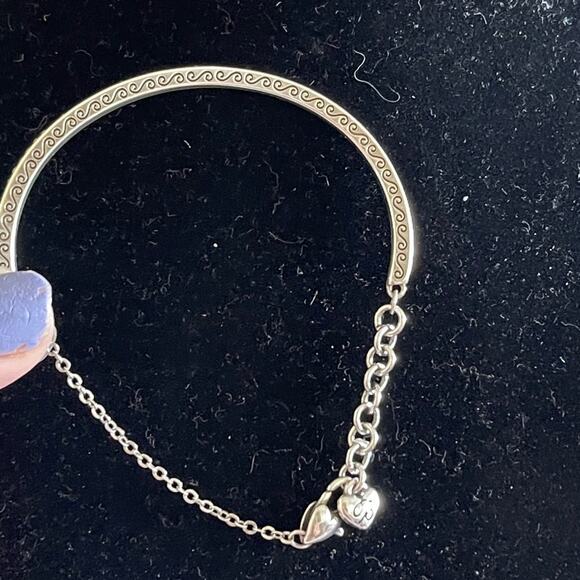 Brighton half crystal bangle half chain bracelet small - Picture 5 of 8